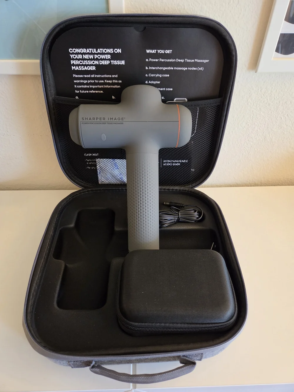 Sharper Image Gray Deep Tissue Percussion Massager